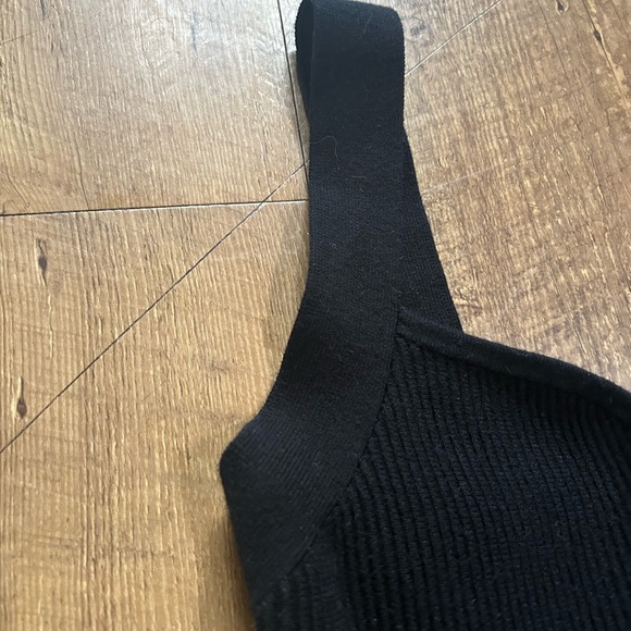 Abercrombie & Fitch Black Ribbed Knit Tank Top Sweetheart Neckline Size Small - Picture 6 of 12